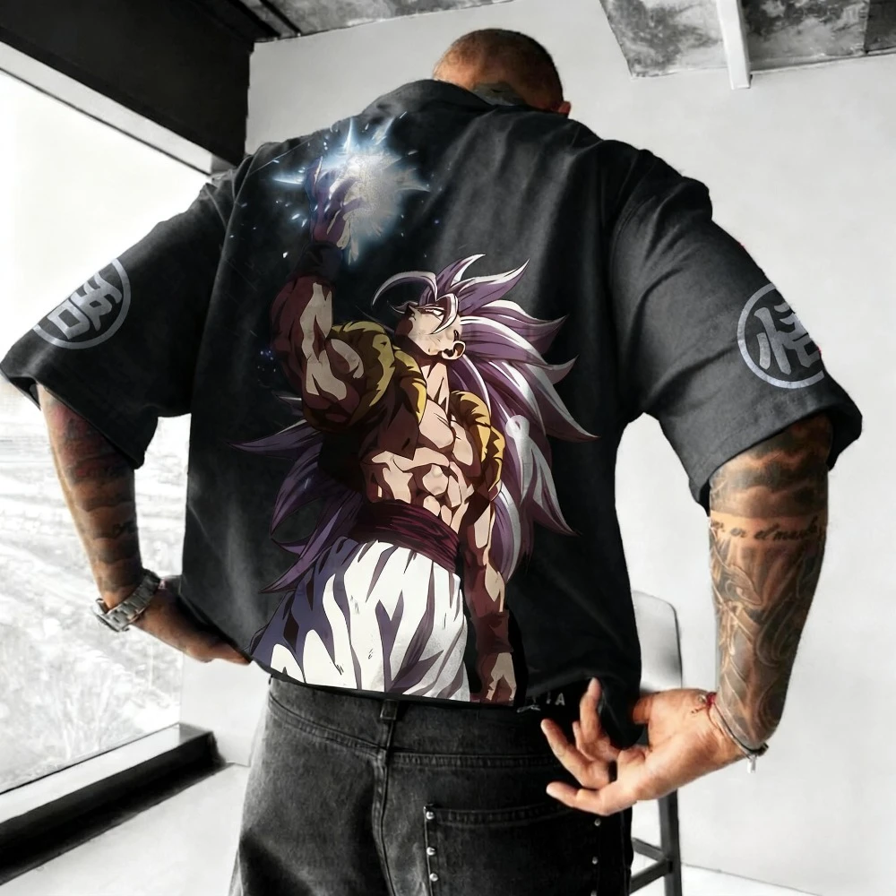 Estate Nuovo Dragon Ball Anime Co T-shirt di marca Street Harajuku giapponese da uomo Allentato Casual Per bambini Genitore Bambino Abbigliamento Top