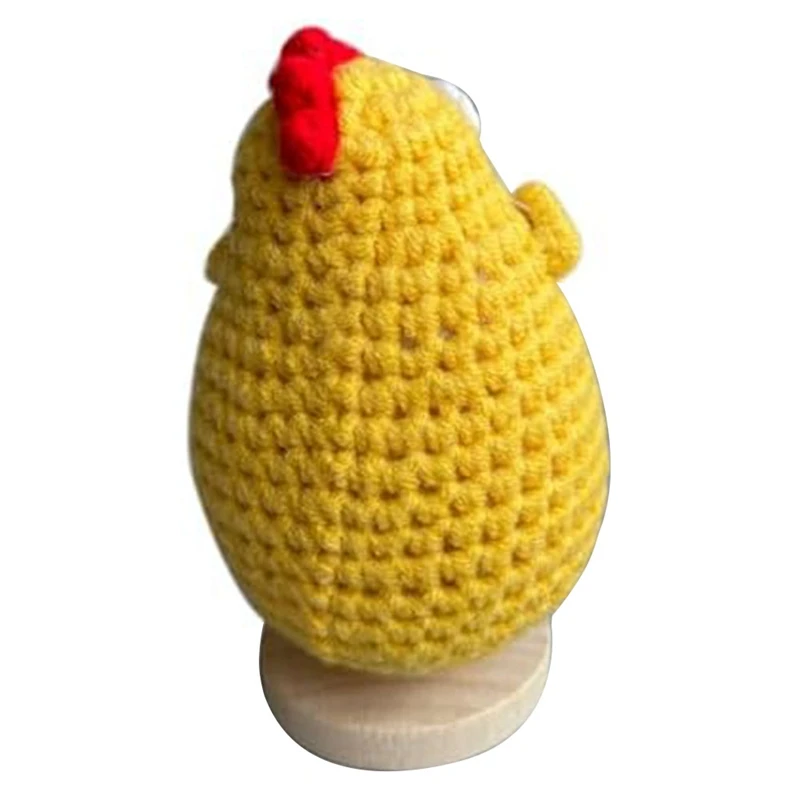 Finished Hello Chicken Crochet Yellow Knitting Funny Doll Positive Encouragement Knitting Doll