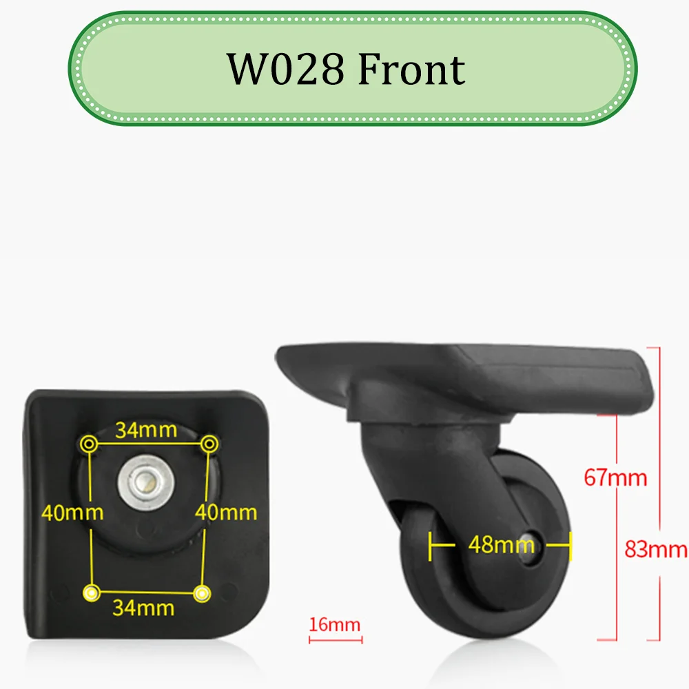 For Samsonite W028 Universal Wheel Trolley Case Wheel Replacement Luggage Pulley Sliding Casters Slient Wear-resistant Repair