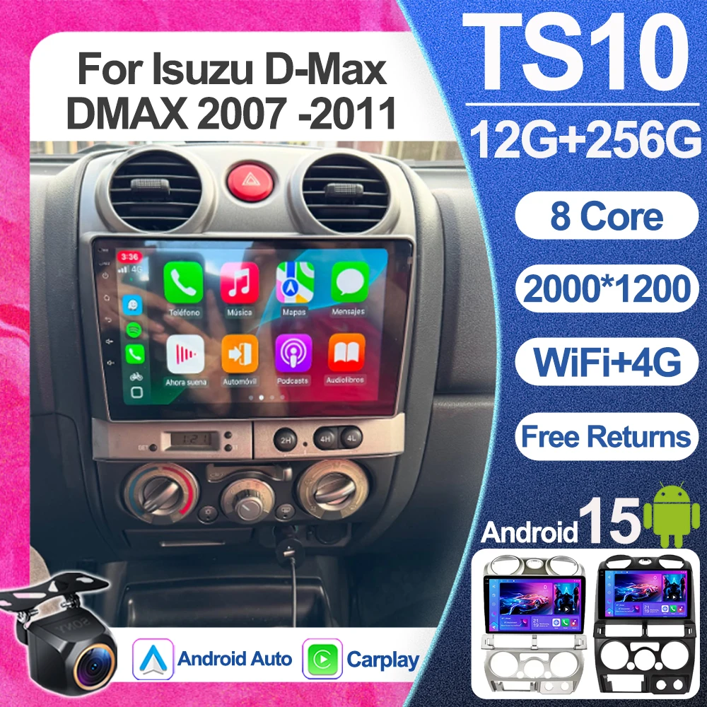 

Android 15 WIFI 5G Carplay авто радио для Isuzu D-Max DMAX 2007 2008 2009 2010 2011 мультимедийный GPS-навигатор плеер стерео