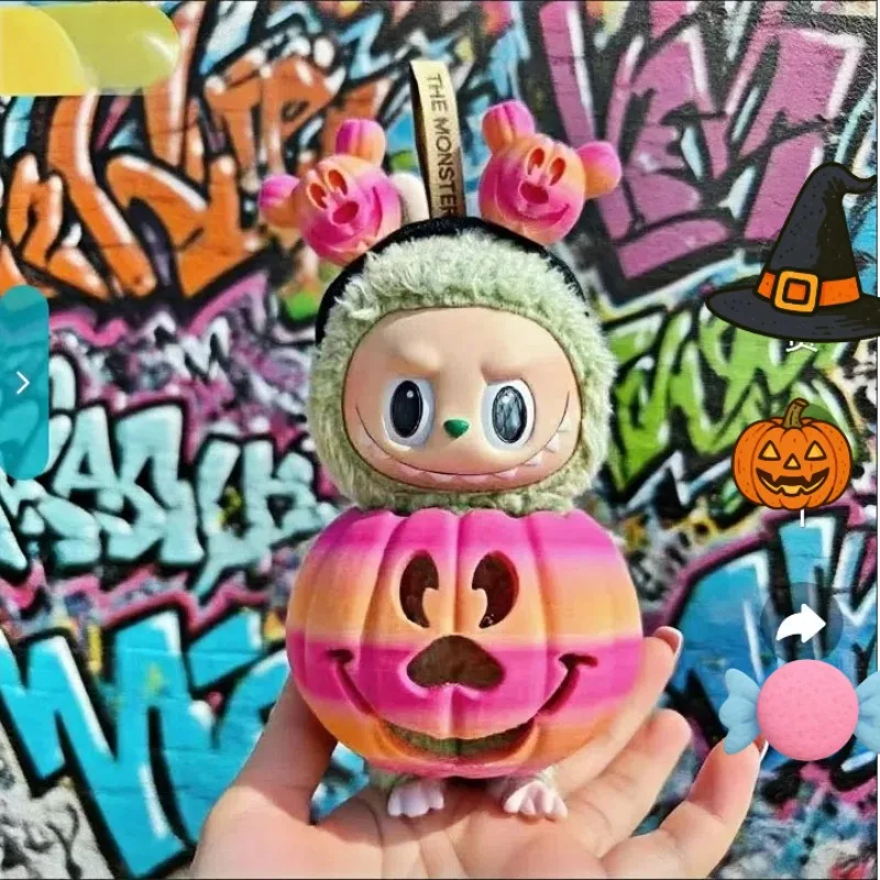 

Для 17 см Labubu Хэллоуин градиент красочная тыква одежда и милая ручная резная повязка на голову косплей фестиваль Декор наряд аксессуар