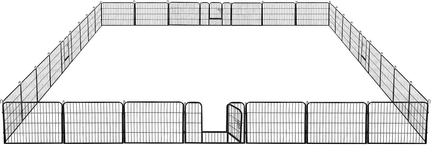 Decorative Garden Fence Rustproof Folding Fencing Landscape Patio Flower Bed Animal Barrier Border For Dog Outdoor Fences Black