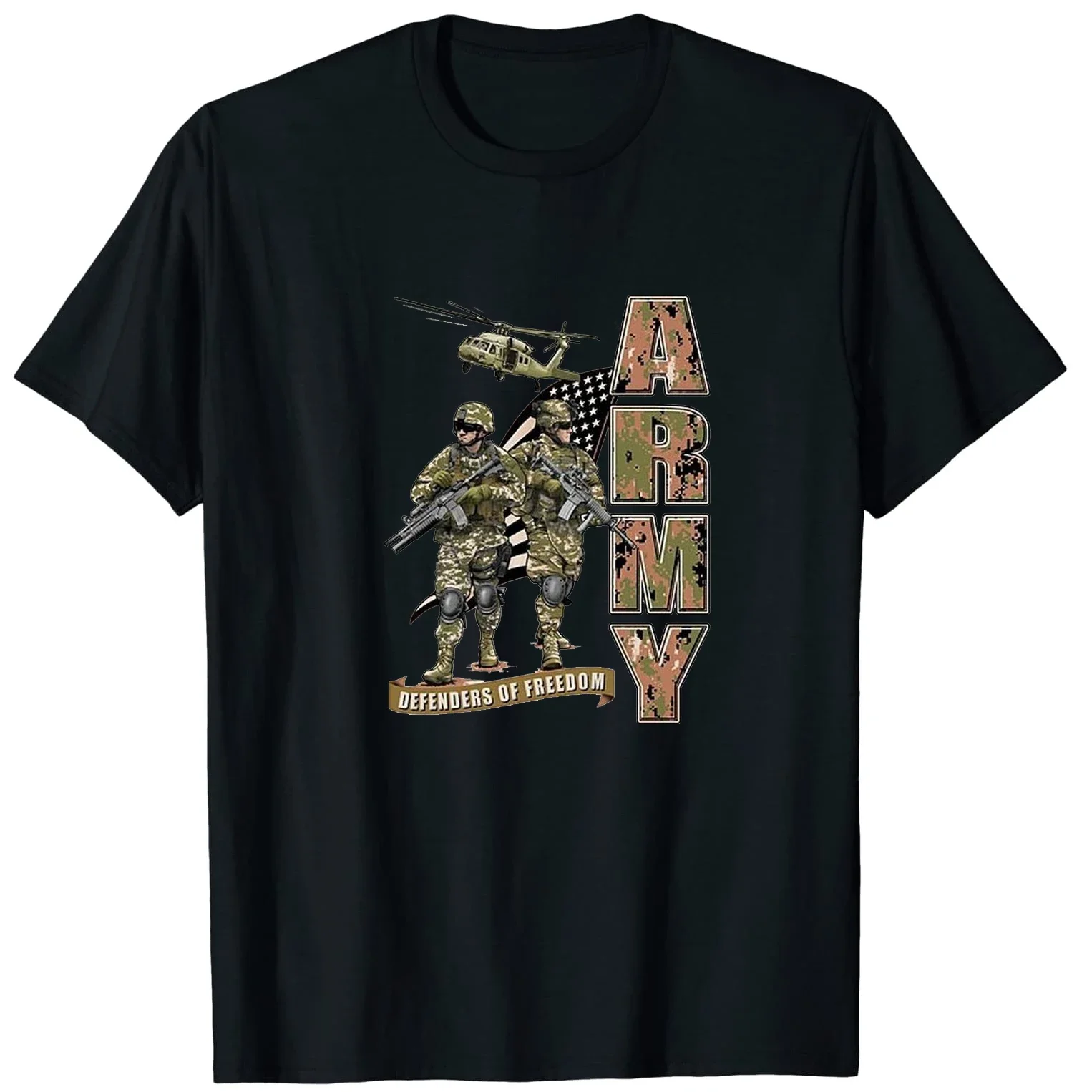 Defrnders of Freedom. American Army Soldiers T-Shirt 100% Cotton O-Neck Summer Short Sleeve Casual Mens T-shirt Size S-3XL