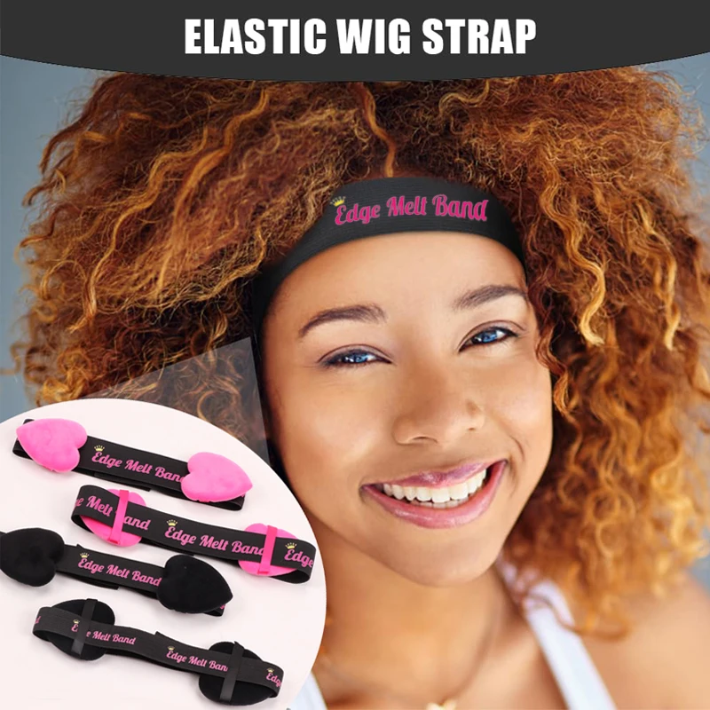 Taśma Melt Band For Wigs Printed Universal Logo Elastic Band To Hold Wig Edge Control Hair Bands With Ear Covers For Lace Wig 1/3/5Pcs