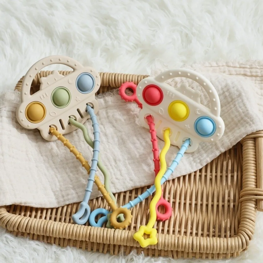 Novo silicone puxar corda educacional mordível crianças mordedor brinquedo presser jogo para 0-12 meses cognição sensorial