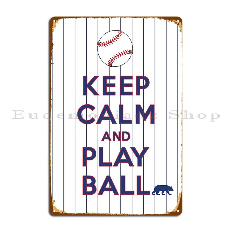 keep calm and play ball chicago national Metal Sign Party designer Cinema Mural Bar Tin Sign Poster