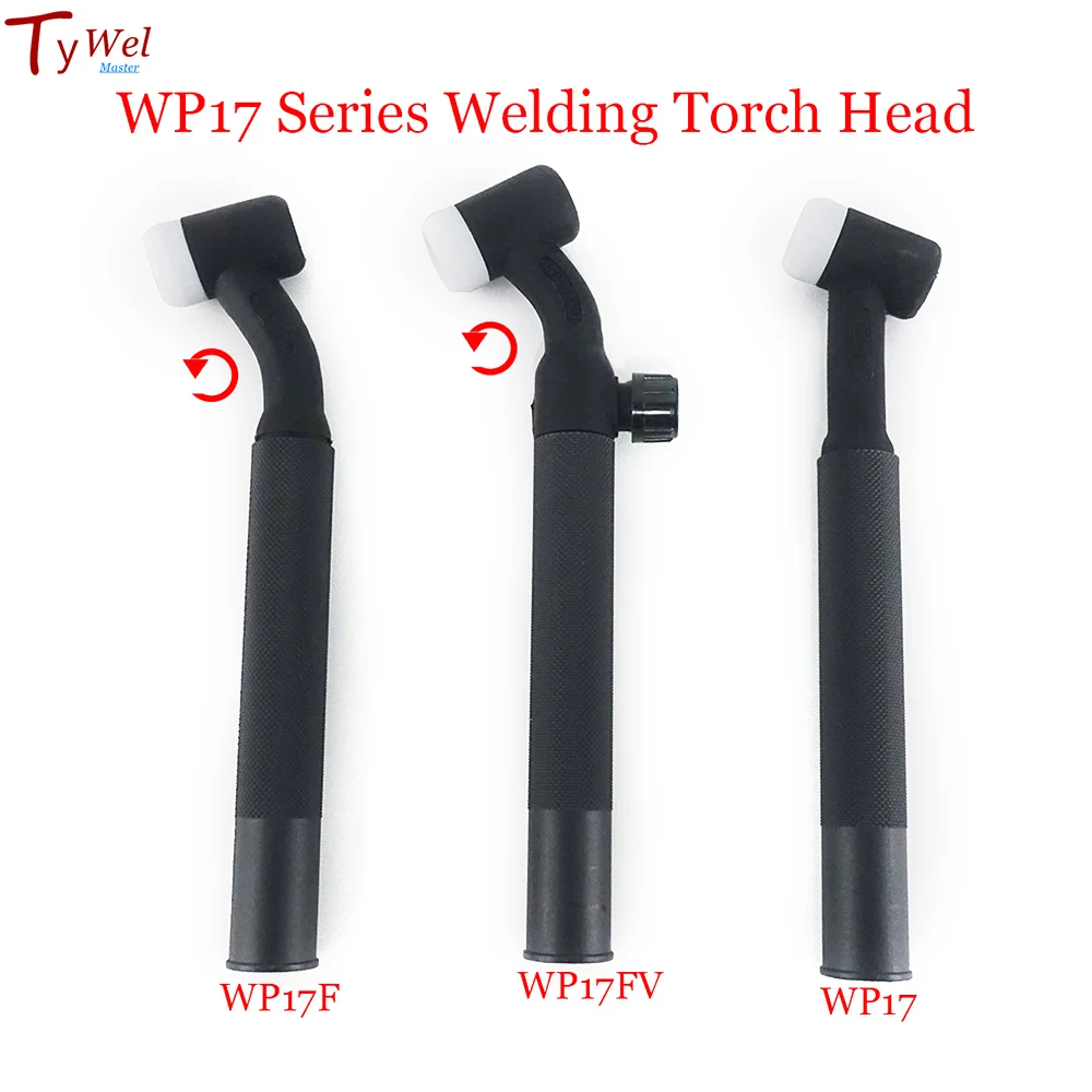 WP17 150A Tungsten Argon Gas Valve Flexible TIG Welding Gun WP17F WP17V WP17FV Air Cooled Head Rotatable  TIG Torch Body