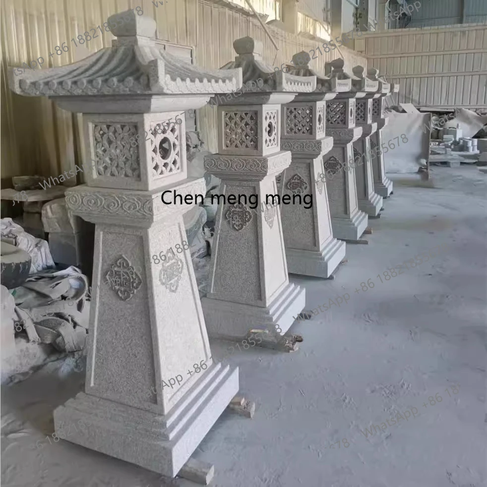 

Natural stone lanterns Garden landscape decoration Traditional retro Chinese temple lamp lighting ornament