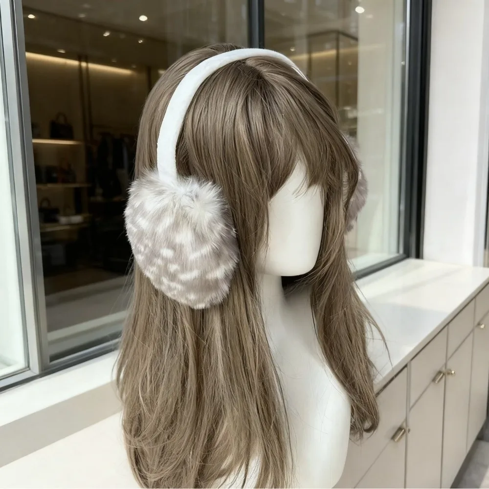 Kawaii Deer Print Scarf Windproof Winter Warm Foldable Earmuffs Soft Neck Warmer New Year Celebration