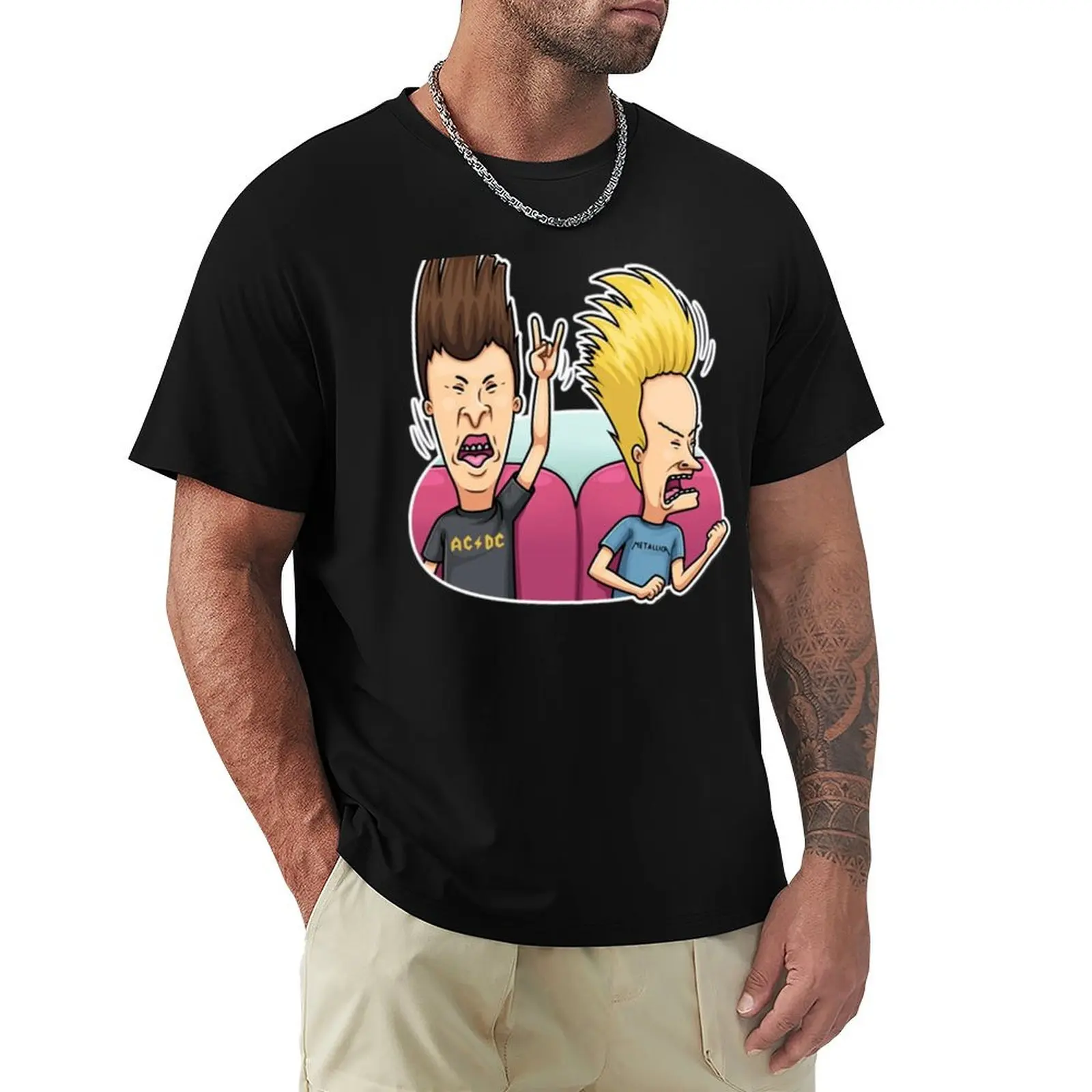 Beavi.And Buttheads rocking Beavi.And Buttheads T-Shirt Minimalist Graphic Tee Shirt