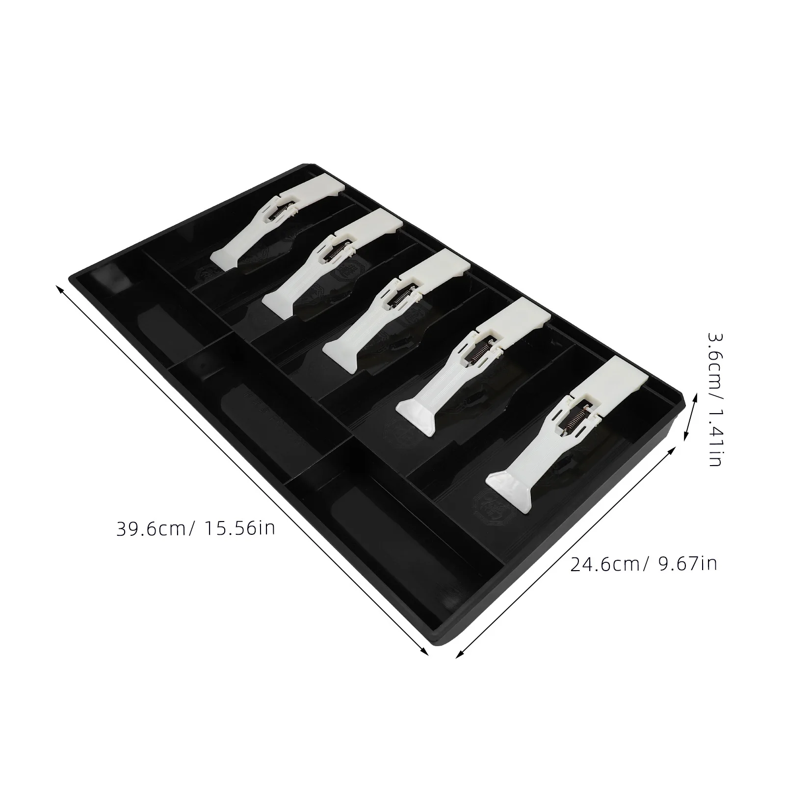 Multi-Compartment Cashier Box Organizer Tray Cash Register Drawer for Store Shops Multiple Compartment Storage Tray