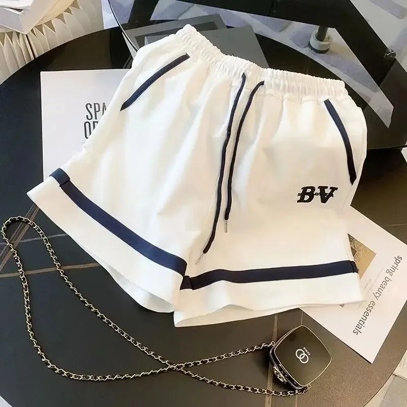 2024 Summer Women's suit V-neck T-shirt and Shorts 2-piece suit short-sleeved top hem tracksuit 2 piece sets womens outfits