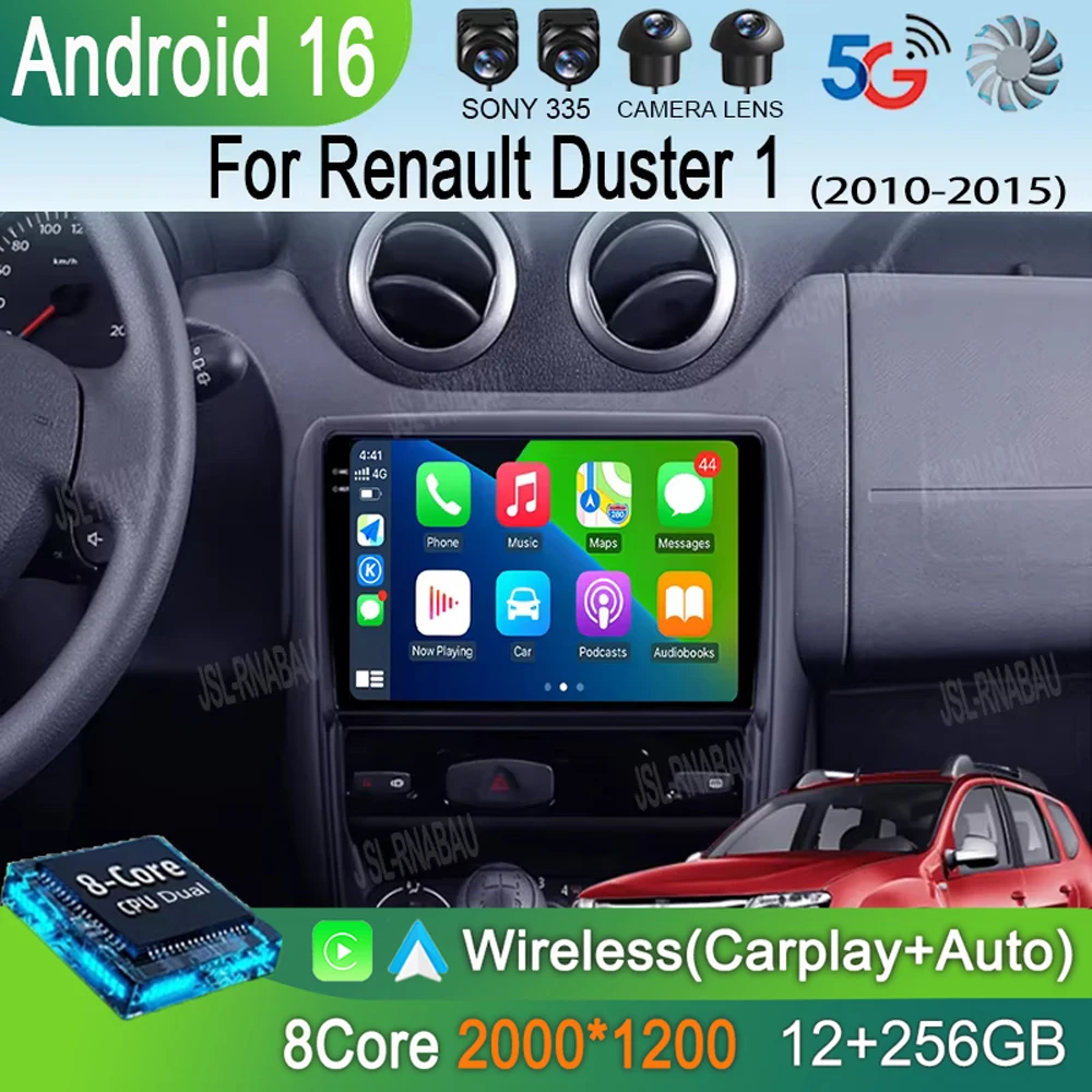 Android 16 Car Radio For Renault Duster 1 2010 - 2015 For Nissan Terrano 2014 - 2020 Navigation GPS Multimedia Player Stereo BT