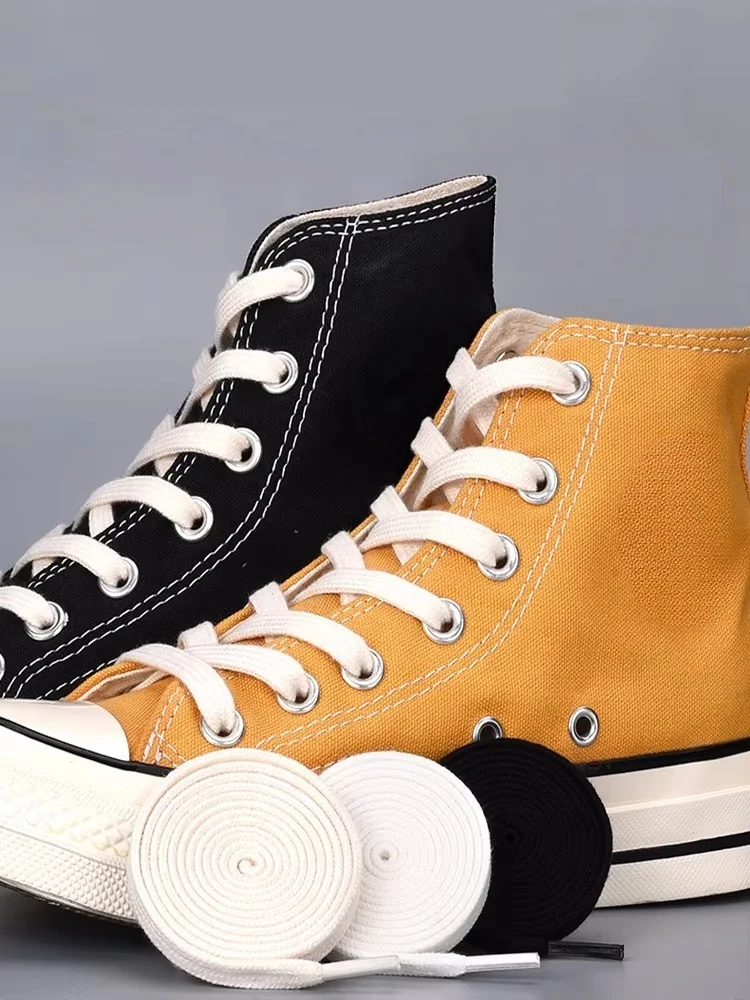 Shoelaces for Shoes Canvas Classic White Double Thicken Weave Cotton Shoelace Flat Women's Sneakers Shoe Laces Sport Strings