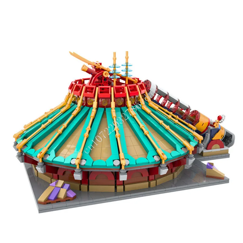 

1763 PCS Sci-Fi Amusement Park Ride Building Blocks Set Creative Attraction Model Assembly Gift for Adult Adults Home Decoration