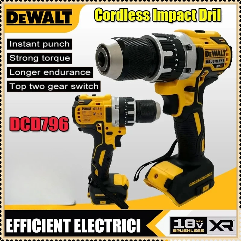 

Бесщеточная ударная дрель-шуруповерт Dewalt DCD796, многофункциональный аккумуляторный электроинструмент