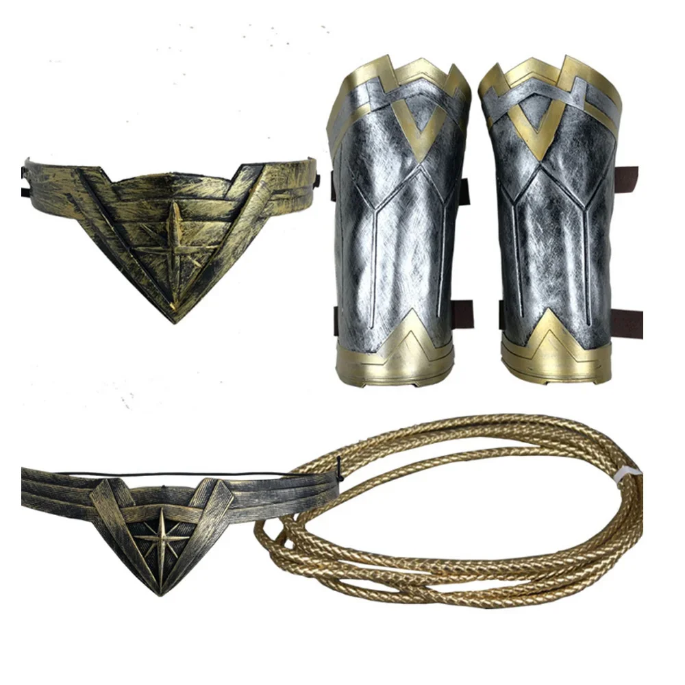 Halloween super mulher traje cocar princesa diana cosplay braçadeira manopla tiara pulso laço da verdade acessório adereços