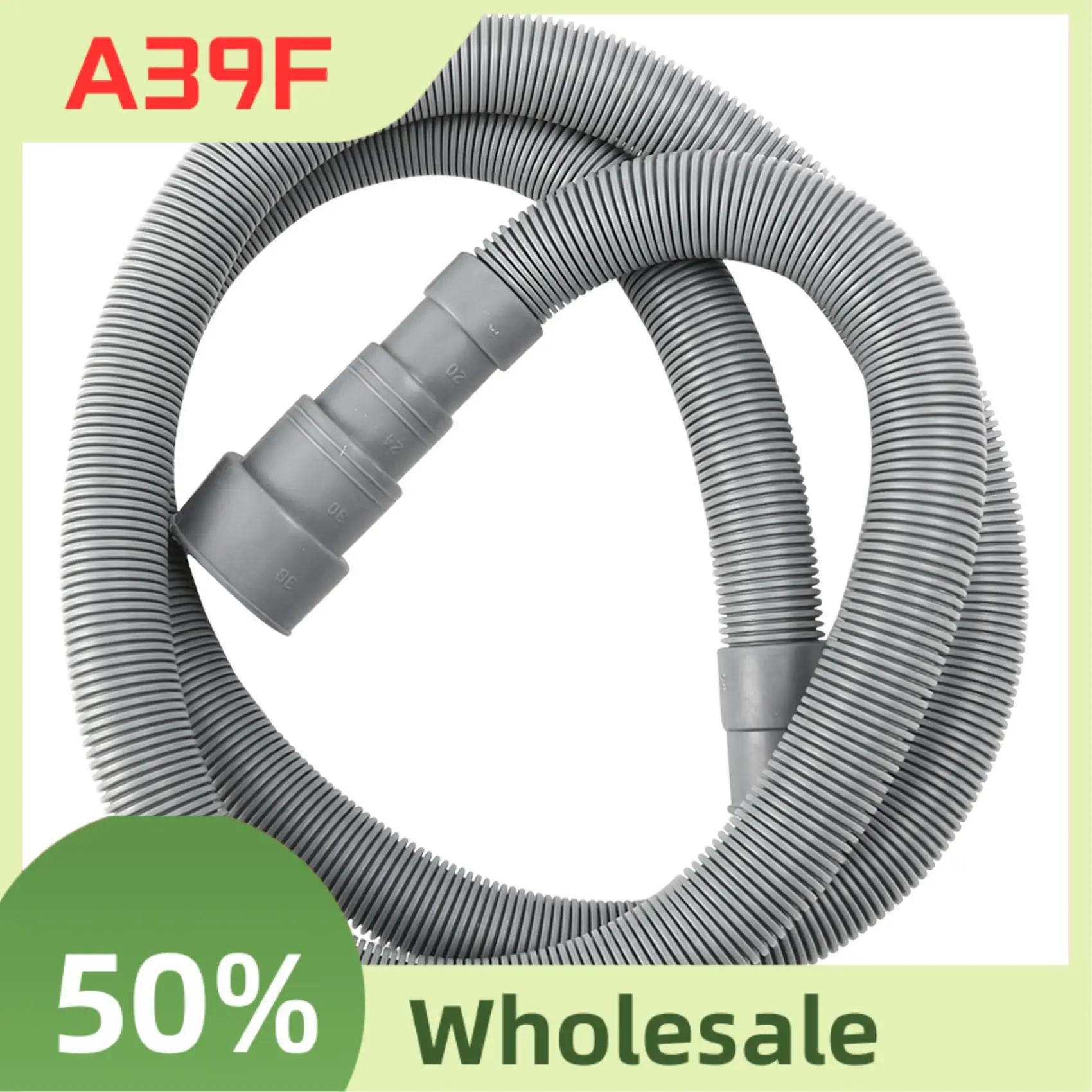 A39F Tubo di lavaggio prolunga per tubo di scarico per lavastoviglie, 1,5 m, 5 piedi, 59 pollici, con set di staffe