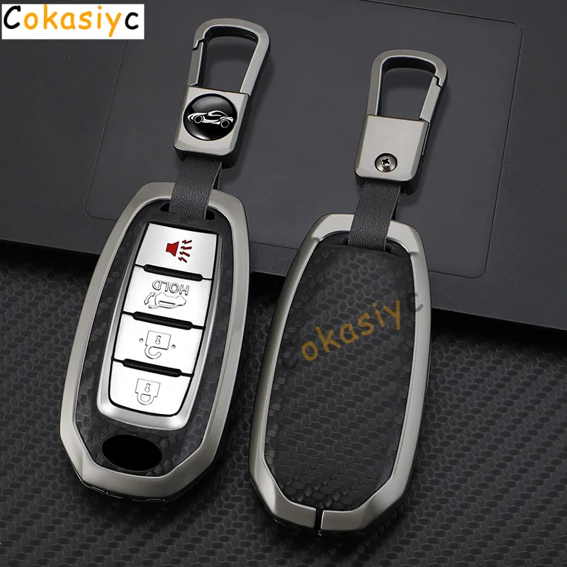 Для Infiniti Q50 Q60 Q70 QX50 QX60 QX70 G25 FX JX35 FX25 FX35 EX35 FX37 кожаный чехол из цинкового сплава с дистанционным управлением для автомобиля 2024 2025