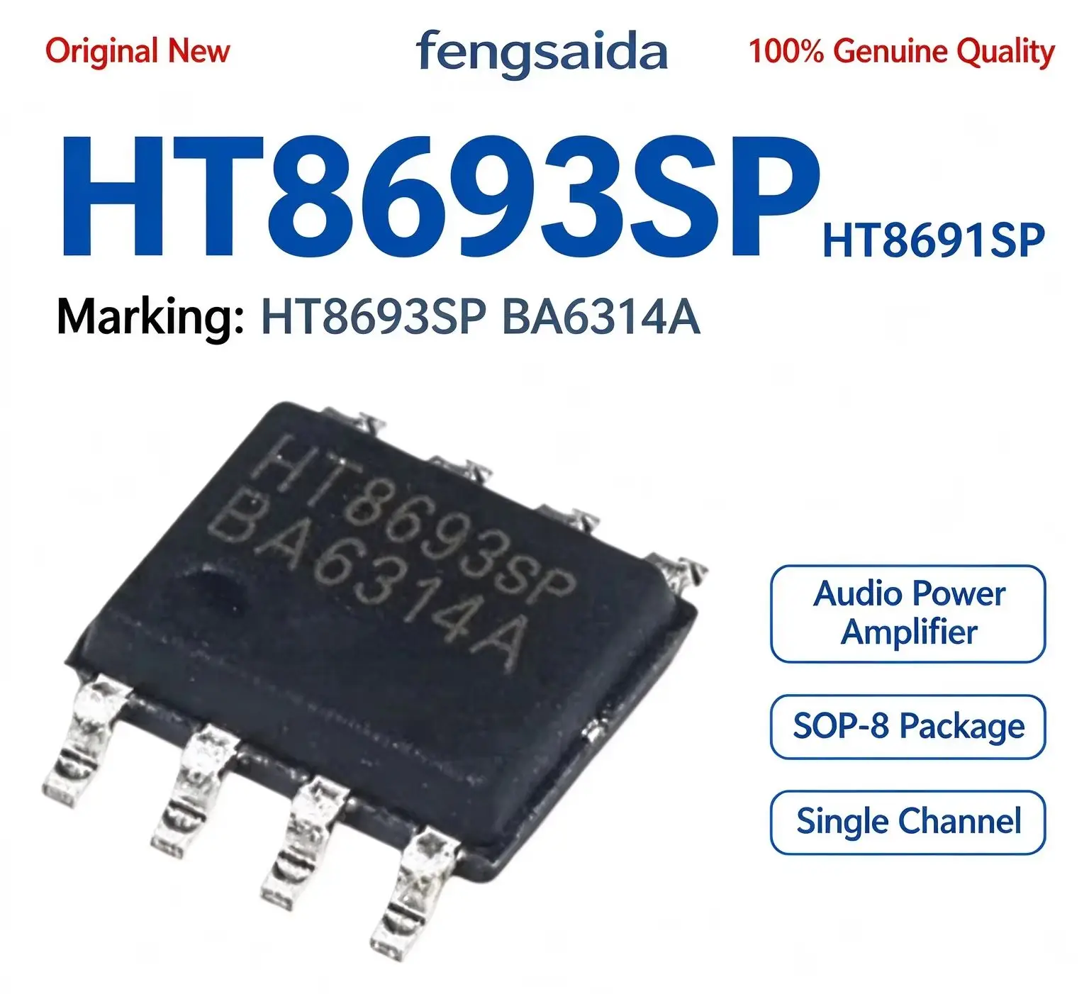 10Pcs HT8693SP HT8693 HT8691SP HT8691 Mono Audio Amplifier SOP-8 IC Chip Stock Wholesale