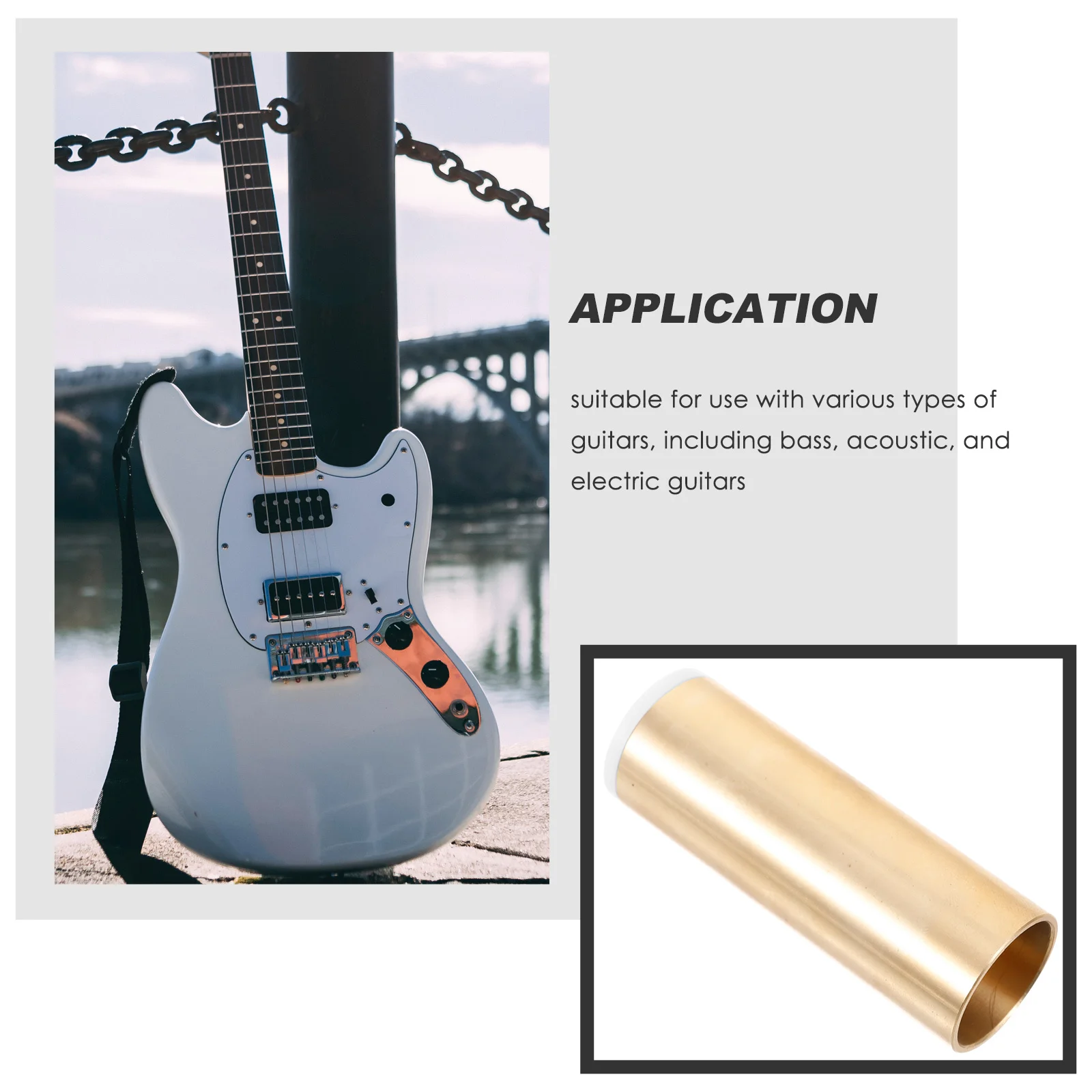 

Adjustable Copper Guitar Slide Metal Smooth For Electric Acoustic Bass Lightweight Portable Instrument Accessory