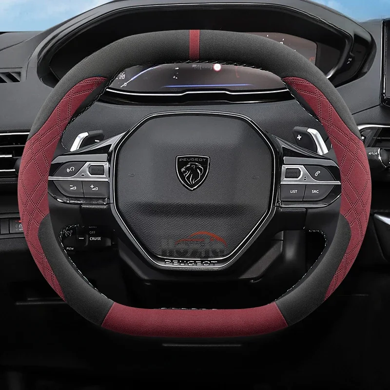 Nachgebaute Modifizierte Doppel-D Wildleder-Lenkradabdeckung für Peugeot 2008 Base, 3008 Base, 4008 Base, 5008 Base, 308 Base Auto-Dekor – Detail 11