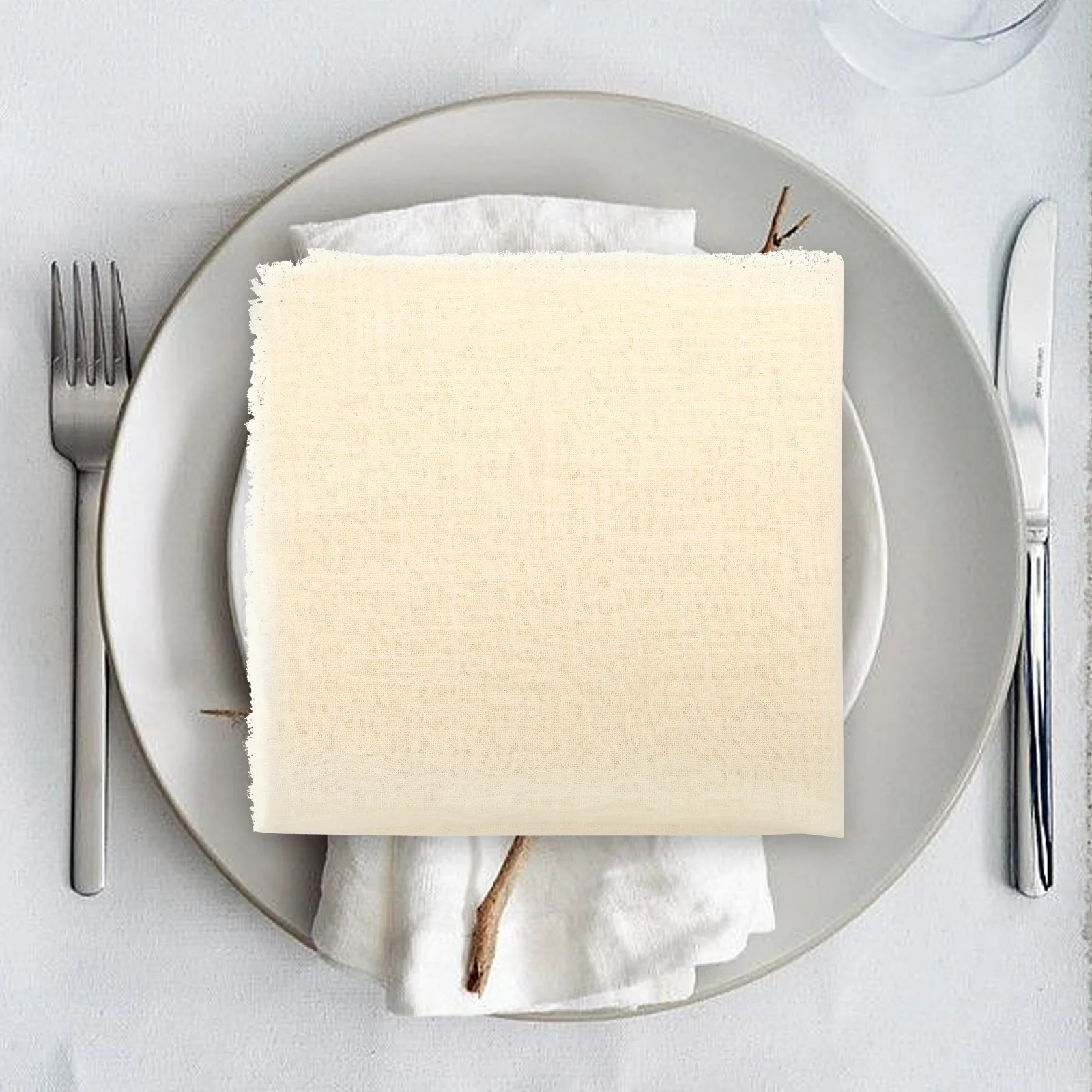 

4Pcs Cotton Linen Gauze Dinner Napkins Decorative Washable Reusable Wedding Party Festival Dinner Table Napkins for Restaurant