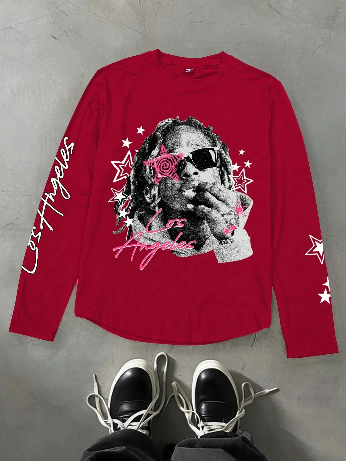 تي شيرت رجالي جديد بأكمام طويلة لربيع وخريف 2025 يتميز بأزياء الشارع والراحة مع طباعة نمط ثلاثي الأبعاد #5