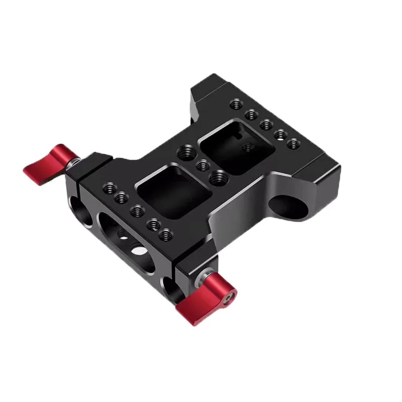 PyroGraphy Baseplate with 15mm Rod Clamp for DSLR Camera DSLR Cage 60mm Standard Rod Center Distance 1/4" & 3/8" Mounting Screw