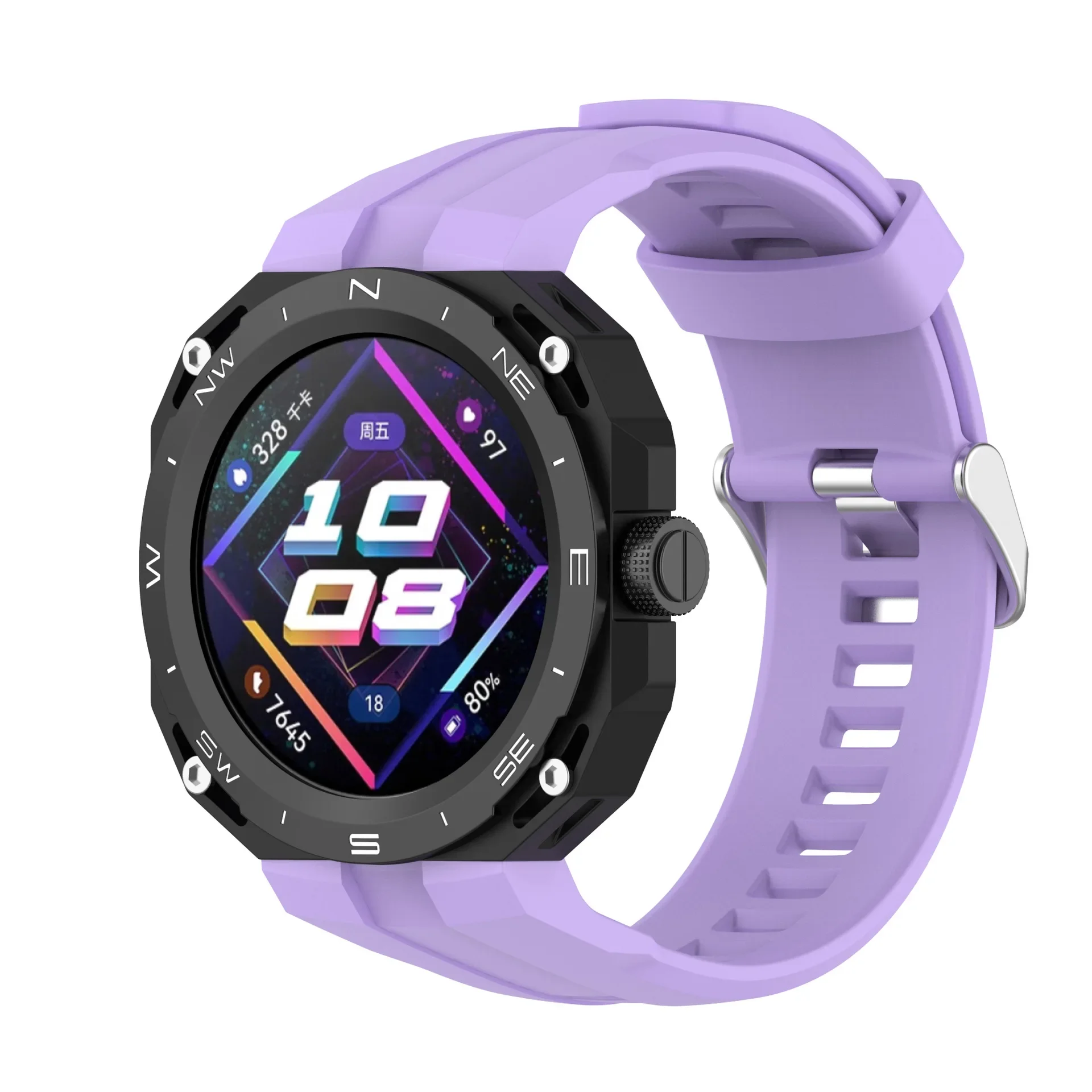 Modification Kit Silicone Compass Pattern Case+Strap for Huawei Watch GT Cyber Watch Bracelet Replacement Accessories Integrated - Image 3