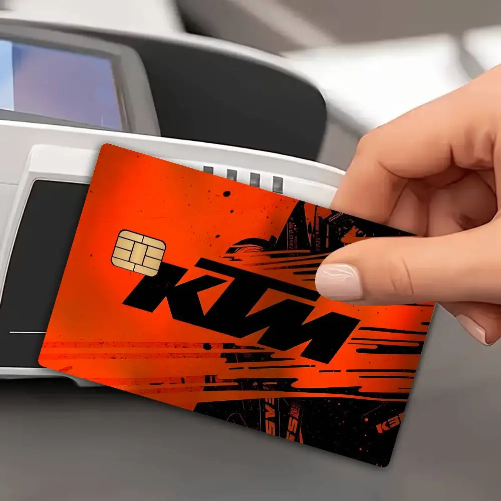 K-KTM Logo Fashion Laser Effect Bank Card Stickers Removable Aesthetic Card Decor