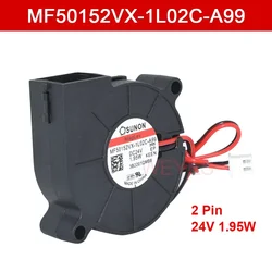 Brand New MF50152VX-1L02C-A99 3D Printer Cooler For Sunon 2PINS Fan 50*50*15MM DC24V 1.95W PWM Blower Cooling