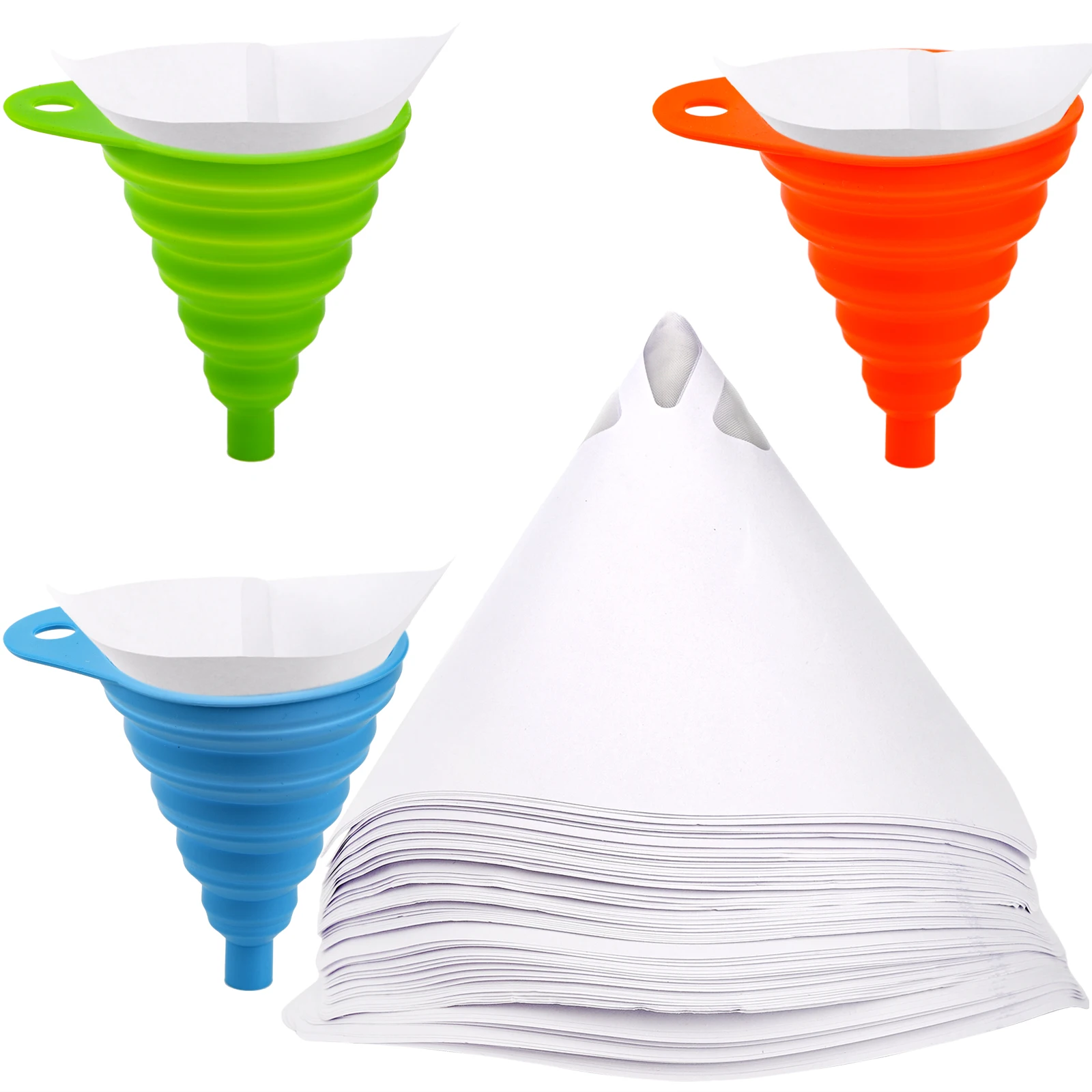 Plastic Paper Filter Paint Spray Mesh Purifying Straining Funnel White Thicken Filter Conical Nylon Funnels Paper Tools