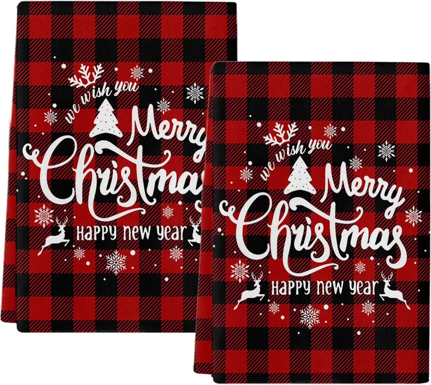 

Рождественский красный плед с буйволом, кухонное блюдо, чайные полотенца, чистящие средства, быстросохнущие набор полотенец для рук, рождественские украшения