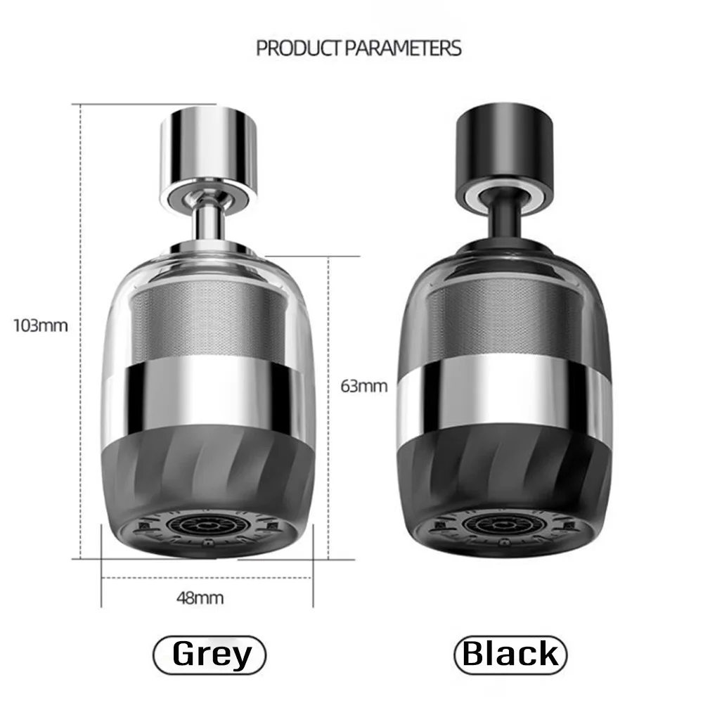 Kitchen Stainless Steel 3 Modes Faucet 360 Degree Rotate Bubbler Nozzle Double-Layer Depth Filtration for Kitchen Washbasin