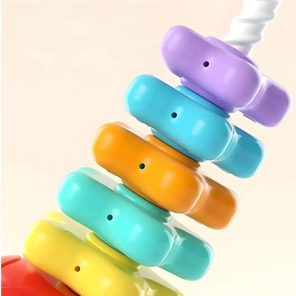 Stacking Puzzle Spinning Stacking Rotating Tower Safety And Environmental Protection Rotating Rainbow Tower Rainbow Colored