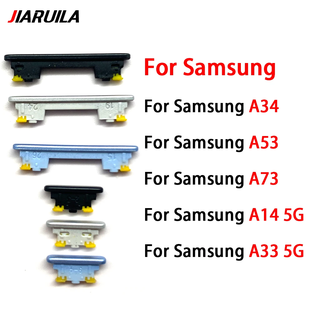 Botões de energia e volume para Samsung, Off Side, peça de reposição, novas chaves para A14, A33, A34, A53, 5G