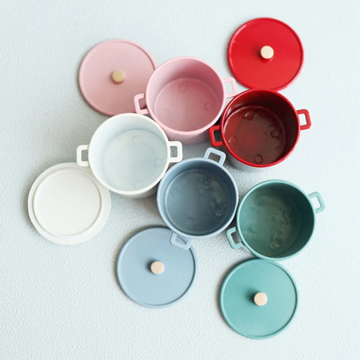 A88M 1:6 maison de poupée ustensiles de cuisine miniatures ustensiles de cuisine Mini Pot chaudière poêle maison de poupée accessoires de cuisine, rose