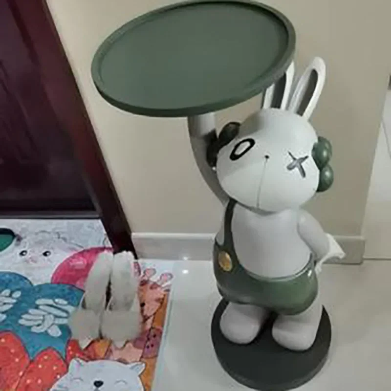 Nordic Home Decor Rabbit Statues Large Size Modern Living Room Decoration Tray Storage Sculpture Indoors Ornaments Accessories