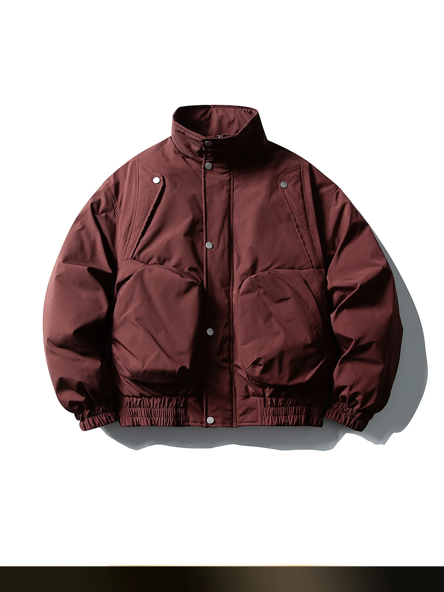 

Nted American Retro Thiened Cotton Jaet Men's Winter Warm Bread Sle Coat with Big kets Youth Casual Loose Fit Zipper