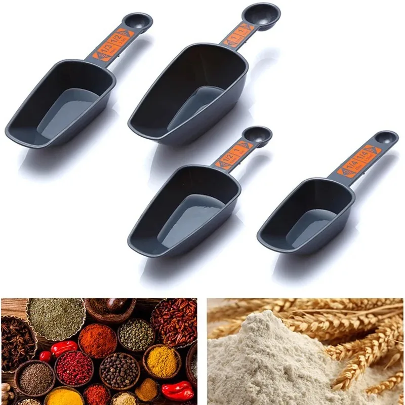 4pc Measuring Spoons Baking Cooking 1/4 Cup To 1 Cup PP Plastic With Scale Coffee Measuring Scoops Kitchen home Tool 2026