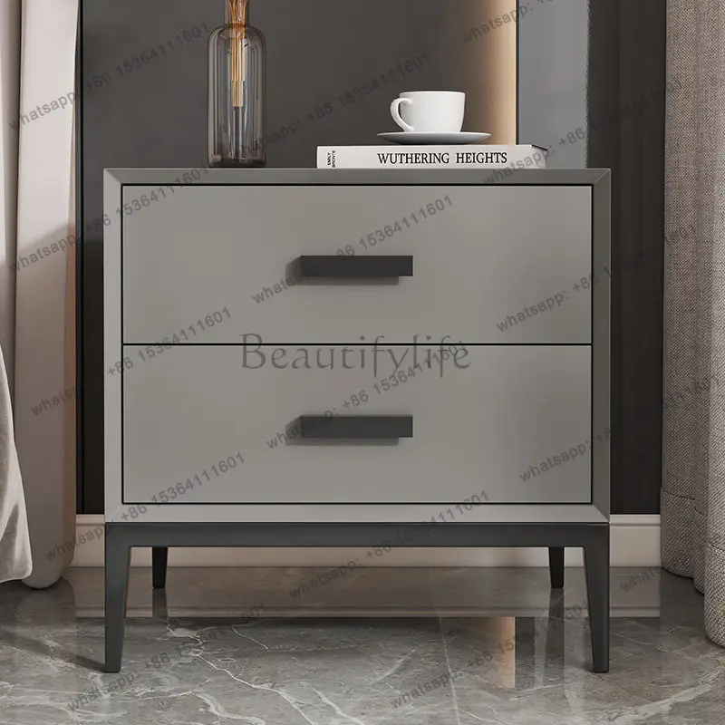 LS modern Italian bedside table simple trend new wind direction storage cabinet household light luxury bedroom bedside