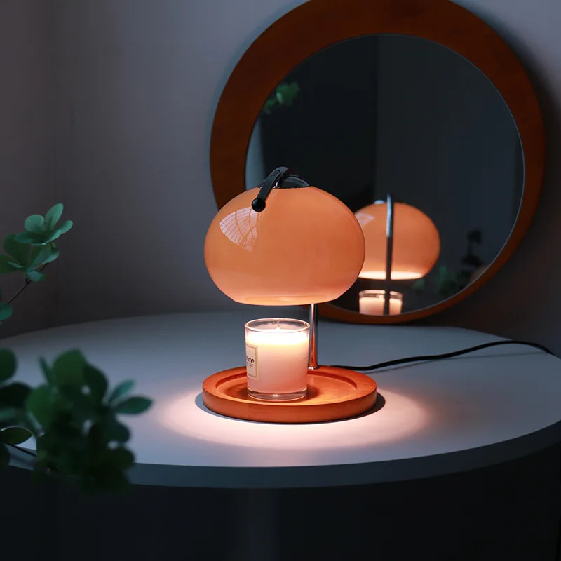 Retro sklo stůl lampa aromaterapie svícen lampa ložnice u postele atmosféra psací stůl lampa studovat úřad domácí svíčka warmers lampa