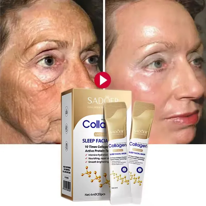 

Collagen Sleeping Facial Masks Face skincare Moisturizing Brightening Firming Hydrating Face Mask Facial Skin Care SADOER 20pcs