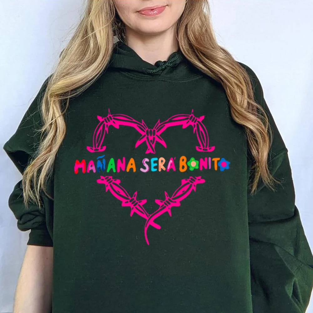 Karol G Mana Sera Bonito with Hearth Hoodie Trendy Retro Music Sweatshirt Manana Sera Bonito Shirt Cute Karol G Hoodie