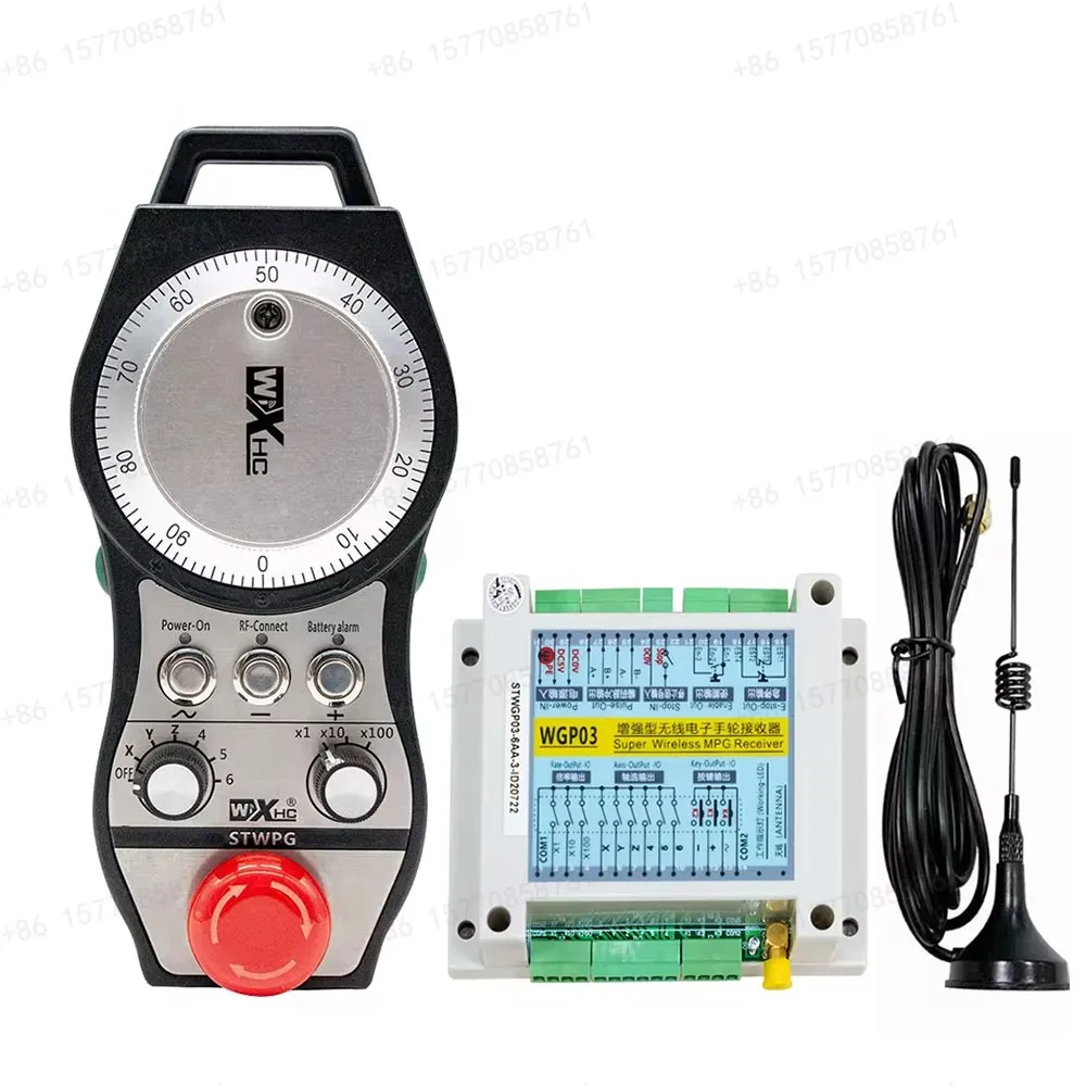 XHC STWGP 6-Axis CNC MPG Wireless Handwheel E-Stop Manual Pulse Generator + Receiver for SIEMENS MITSUBISHI FANUC FAGOR