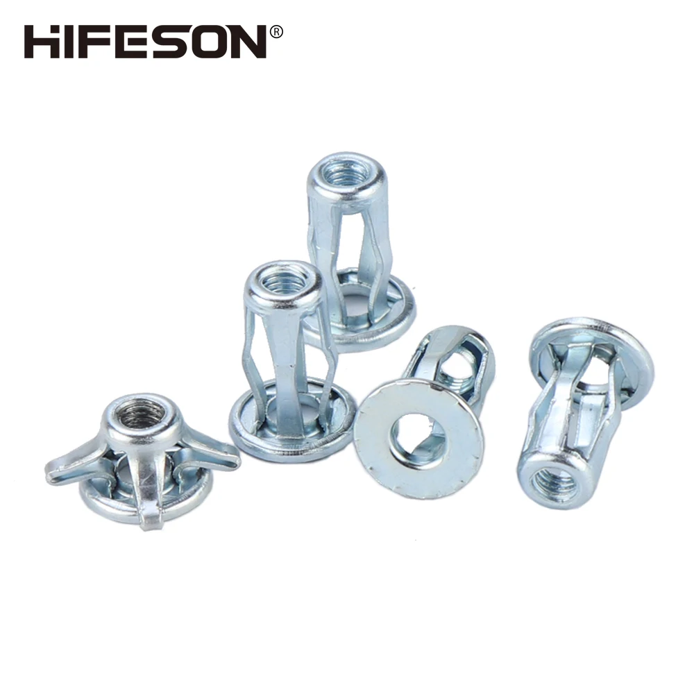 HIFESON 10pcs M4 M5 M6 M8 Alloy Jack Nuts Expansion Clamp Petal Rivet Petal Rivets Nuts Car License Screw Jack Nut Metal Iron