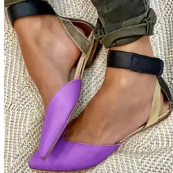 Sandales pointues à talons plats pour femmes, chaussures Parker décontractées, boucle à crochet, rinçage, tendance, 2025