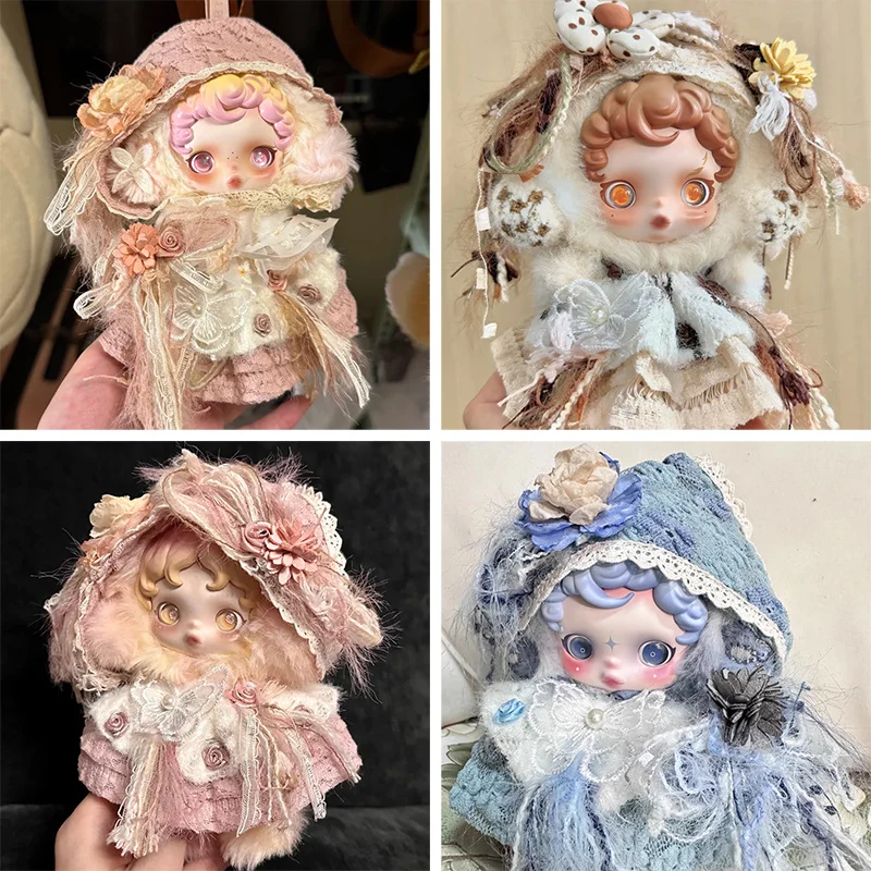 

10/20cm Pendant Doll Clothes For Skullpanda Little Roses Handmade Country French Style Dress Set With Headscarf Diy Accessories