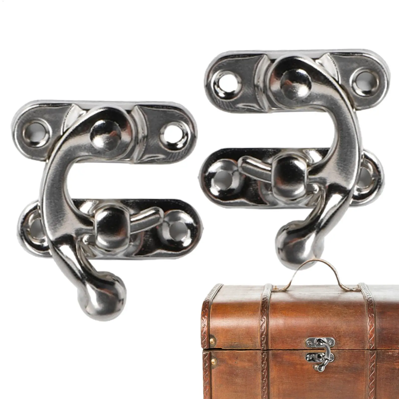 Jewelry Chest Gift Wine Wooden Box Case Toggle Latch Leather Bag Handbag Suitcase Hasp Hook Lock Closure 3 size color with Screw